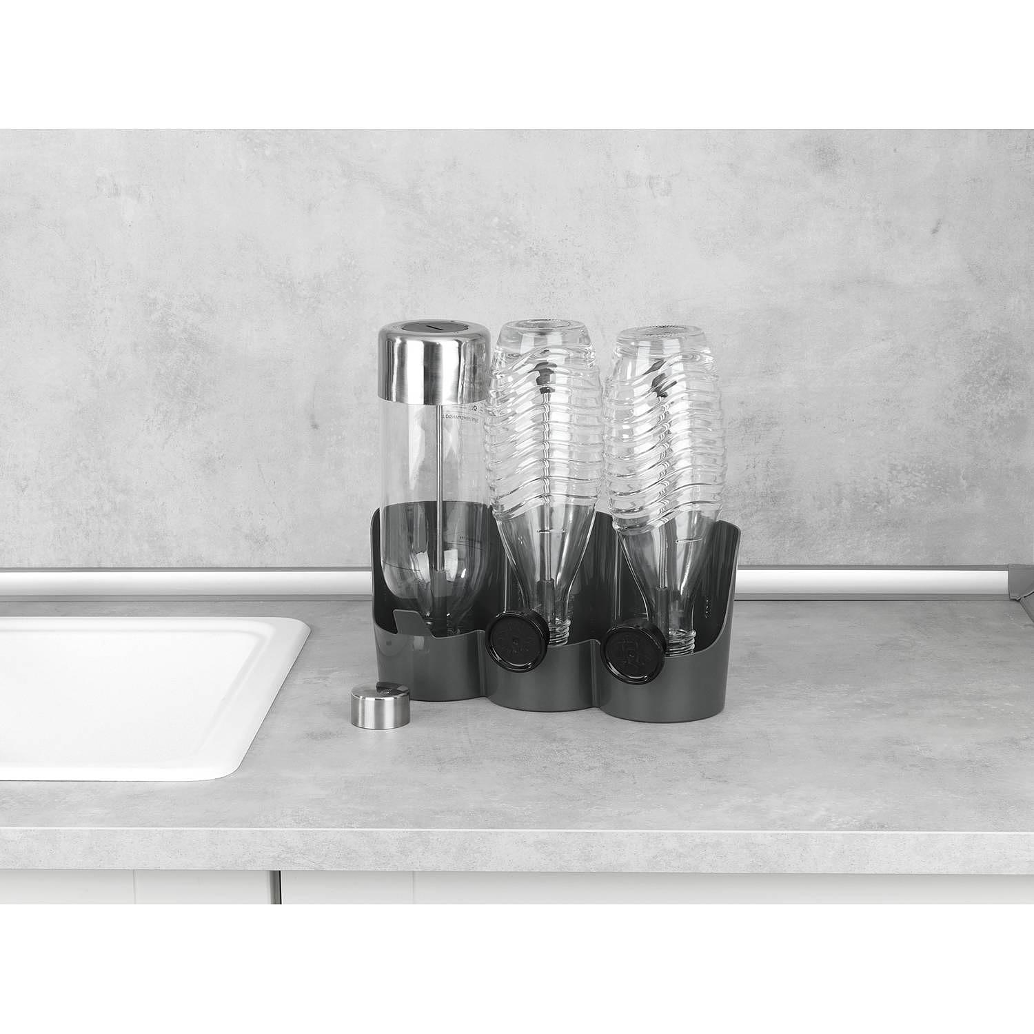 Filia Flaschenhalter Edelstahl Bambus Silber Matt 0