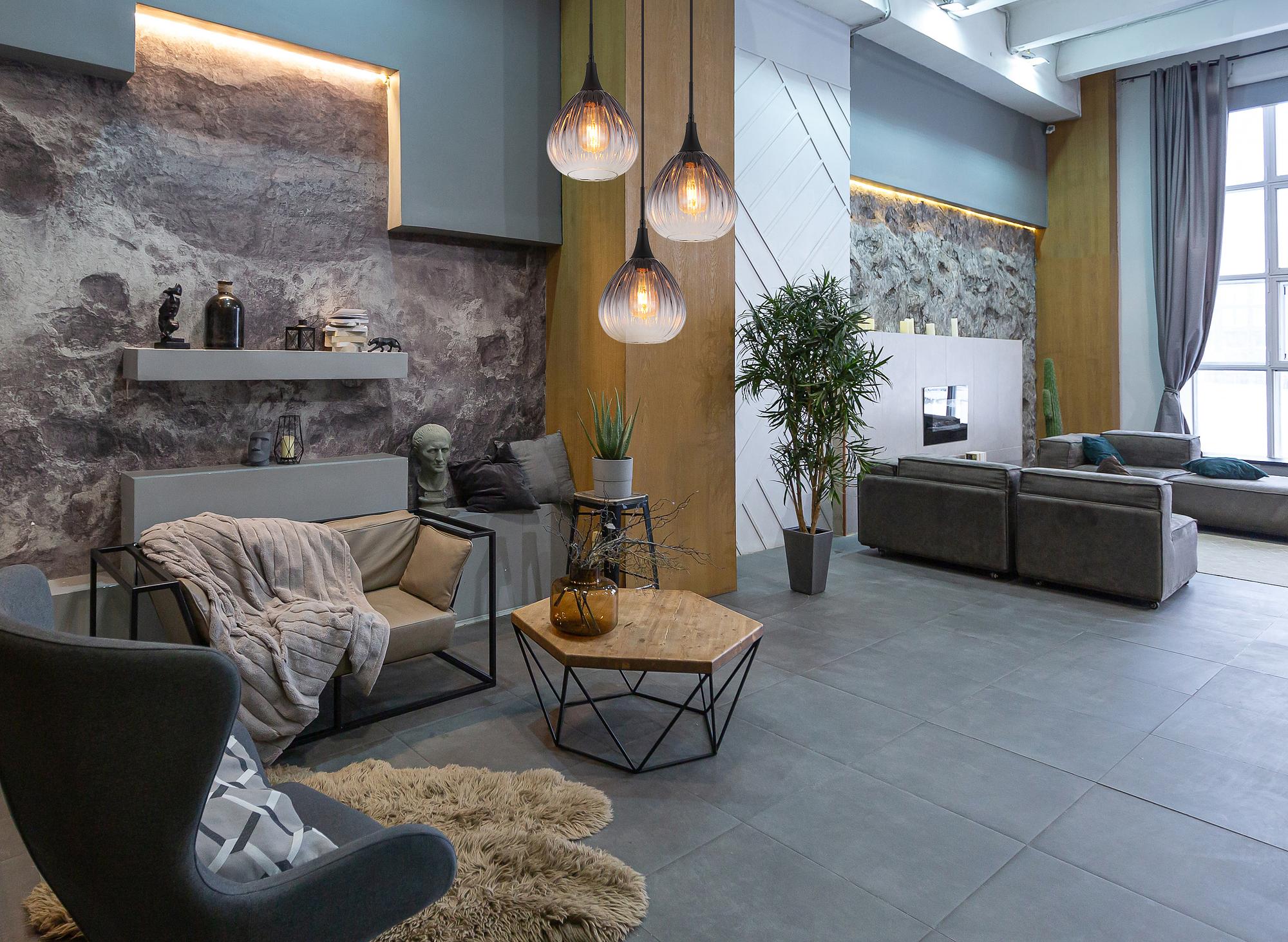 Olsen Typ A Pendelleuchte 3-flammig Rauchglas Eisen  2