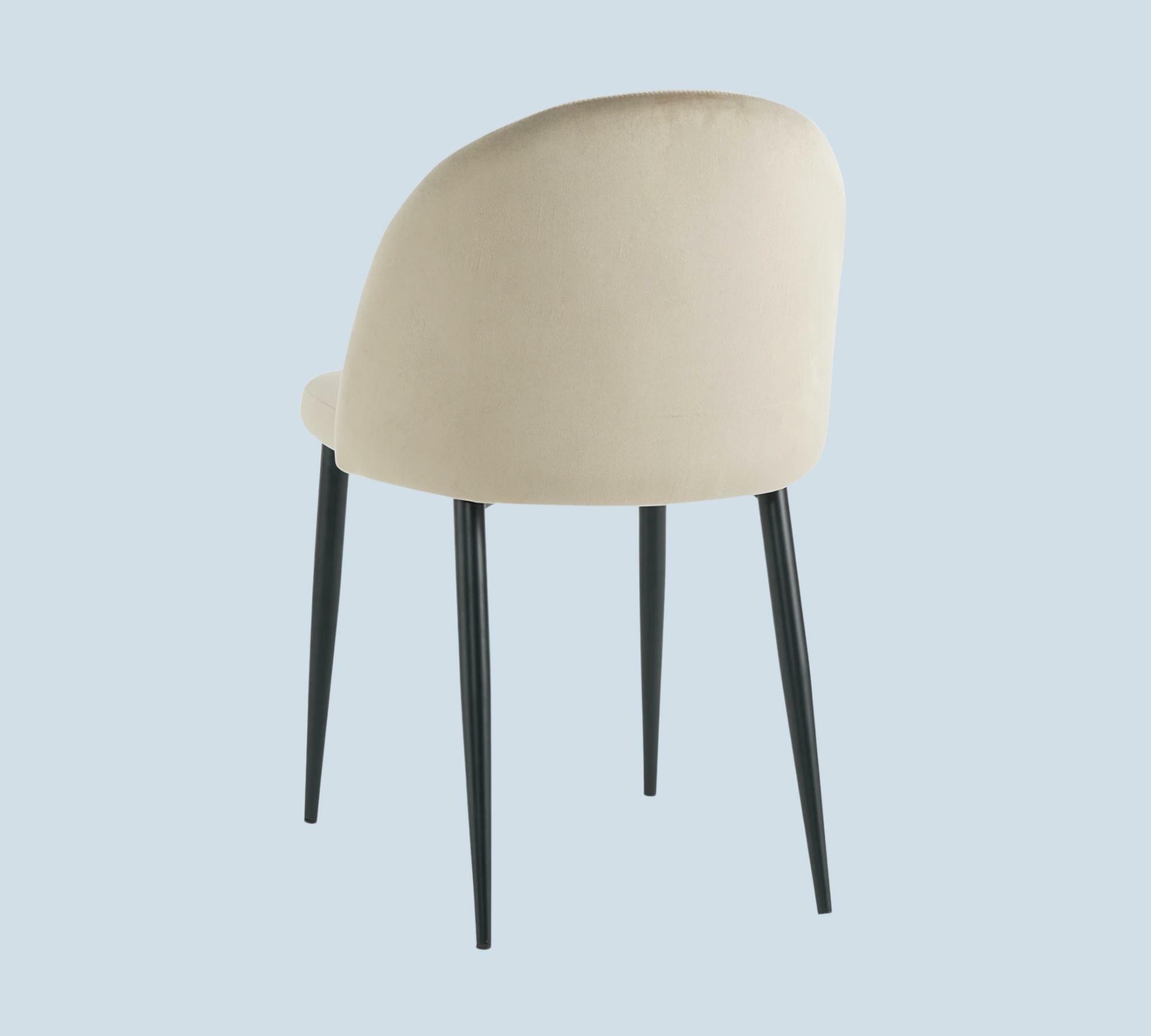 2 x Dining chair velvet beige 3