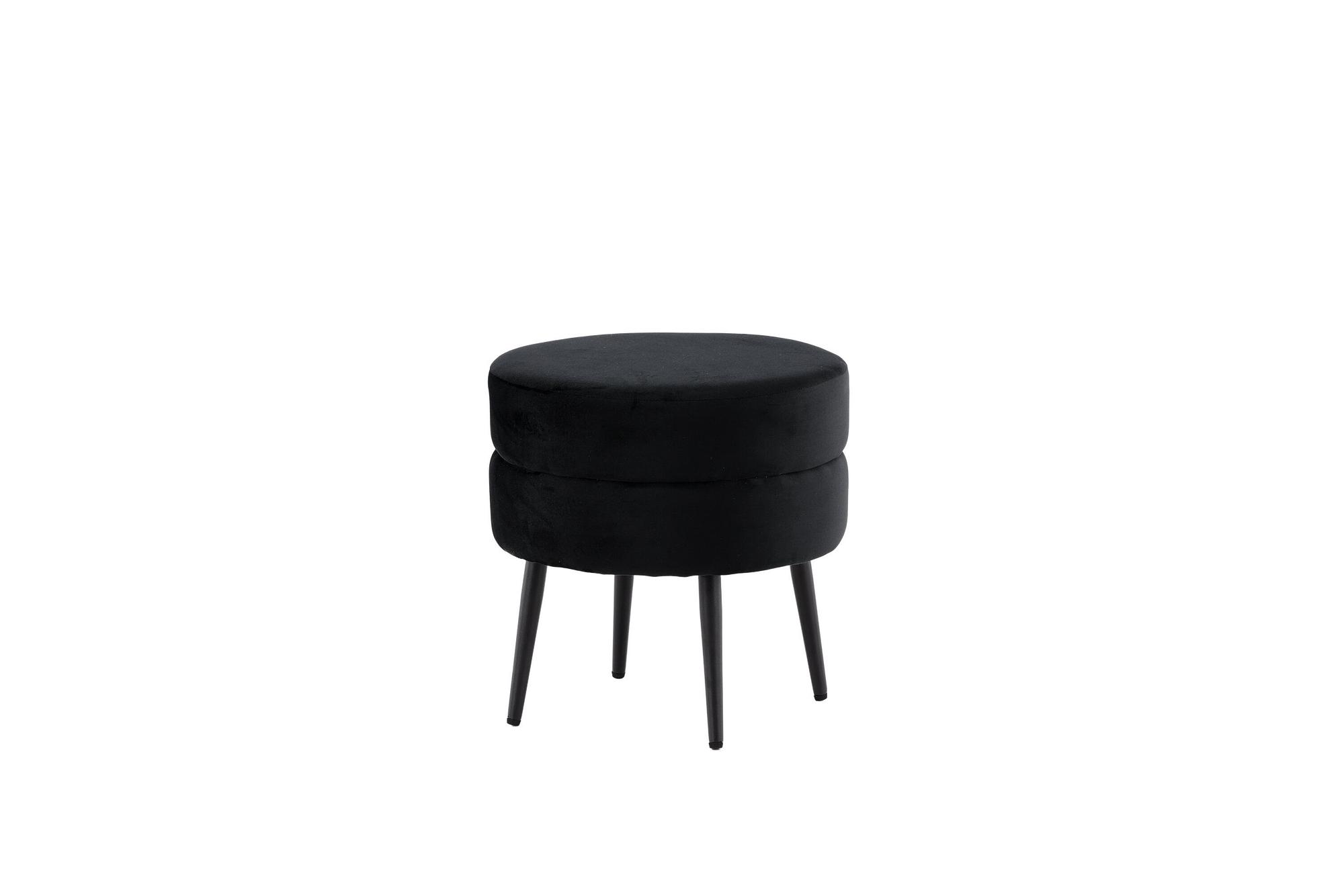 Pot Pouf Samt Schwarz Ø40cm 1
