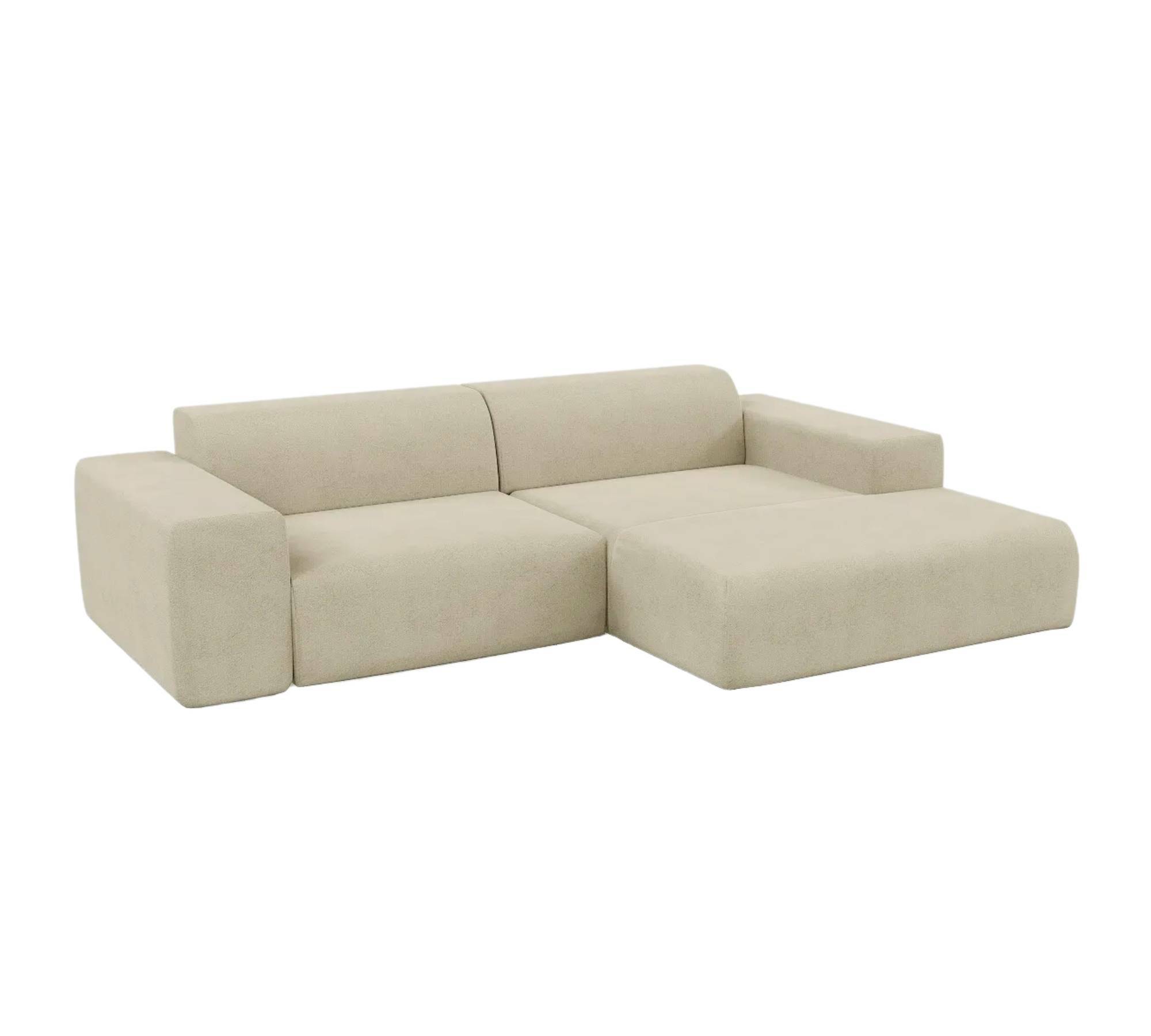 Pyllow Ecksofa Strukturstoff Cremebeige 2