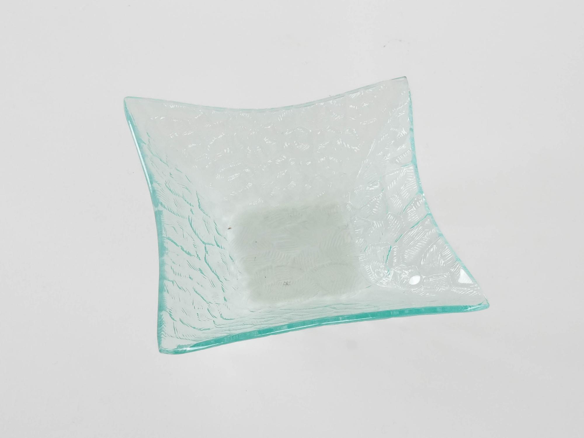 Glass bowl Green Transparent 1970s 3