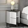 Imaj Nightstand Wood Veneer White Black Gold 5