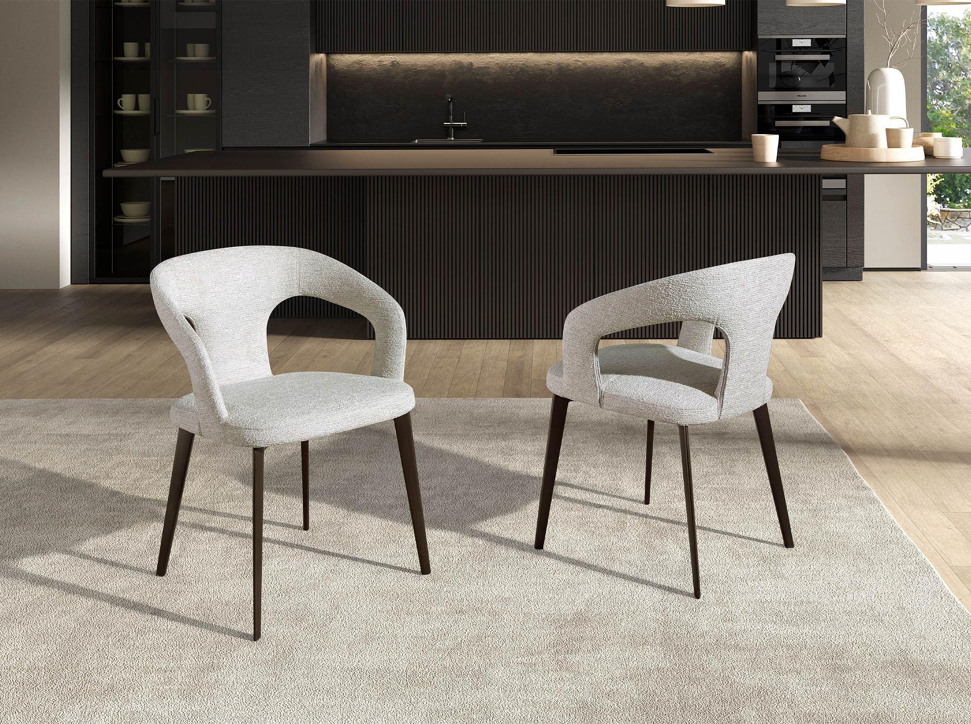 Dining chair textile white 2