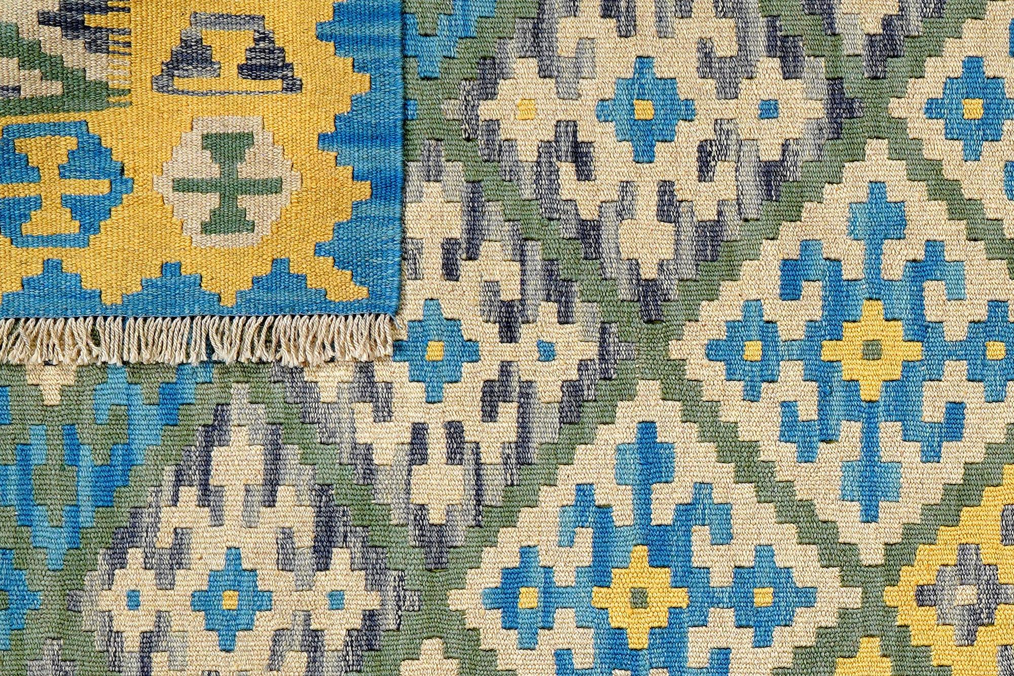Kilim Gashgai Teppich Gelb 4