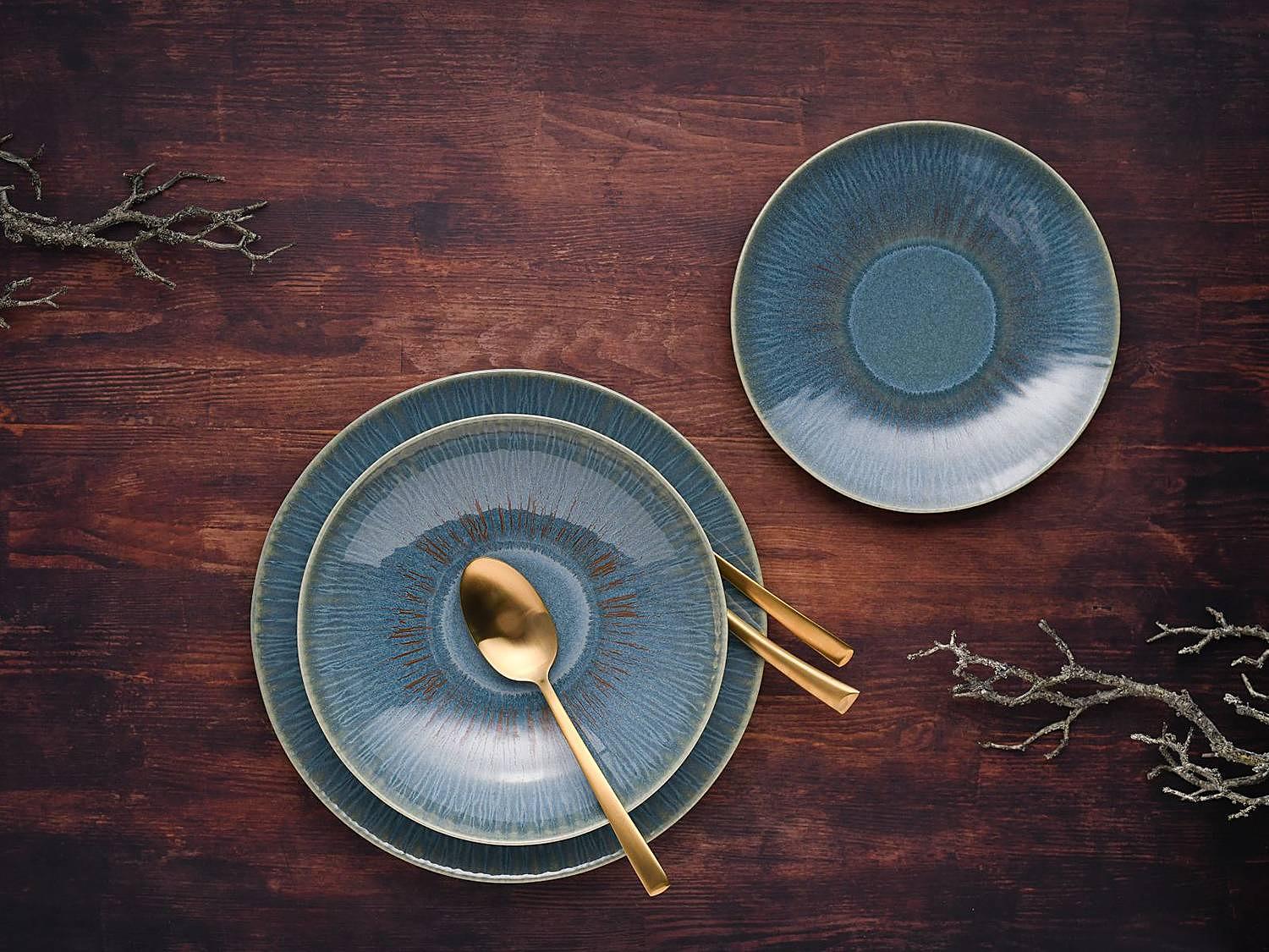 Sea Breeze 18-teiliges Tafelservice Steinzeug Grün 4