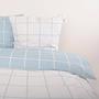 Bedding Cotton White Light Blue 155x220cm Pillow 80x80cm 2