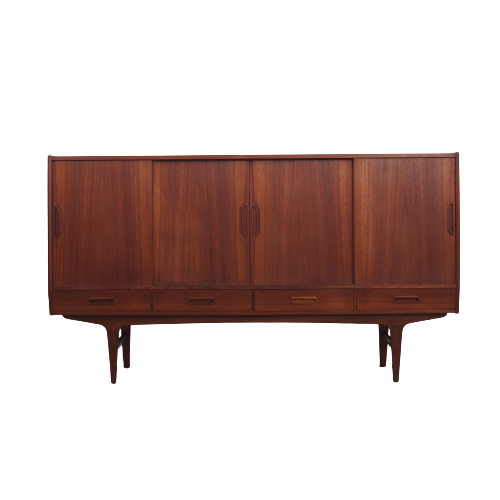 Vintage Highboard Teakholz Braun 1960er Jahre 0
