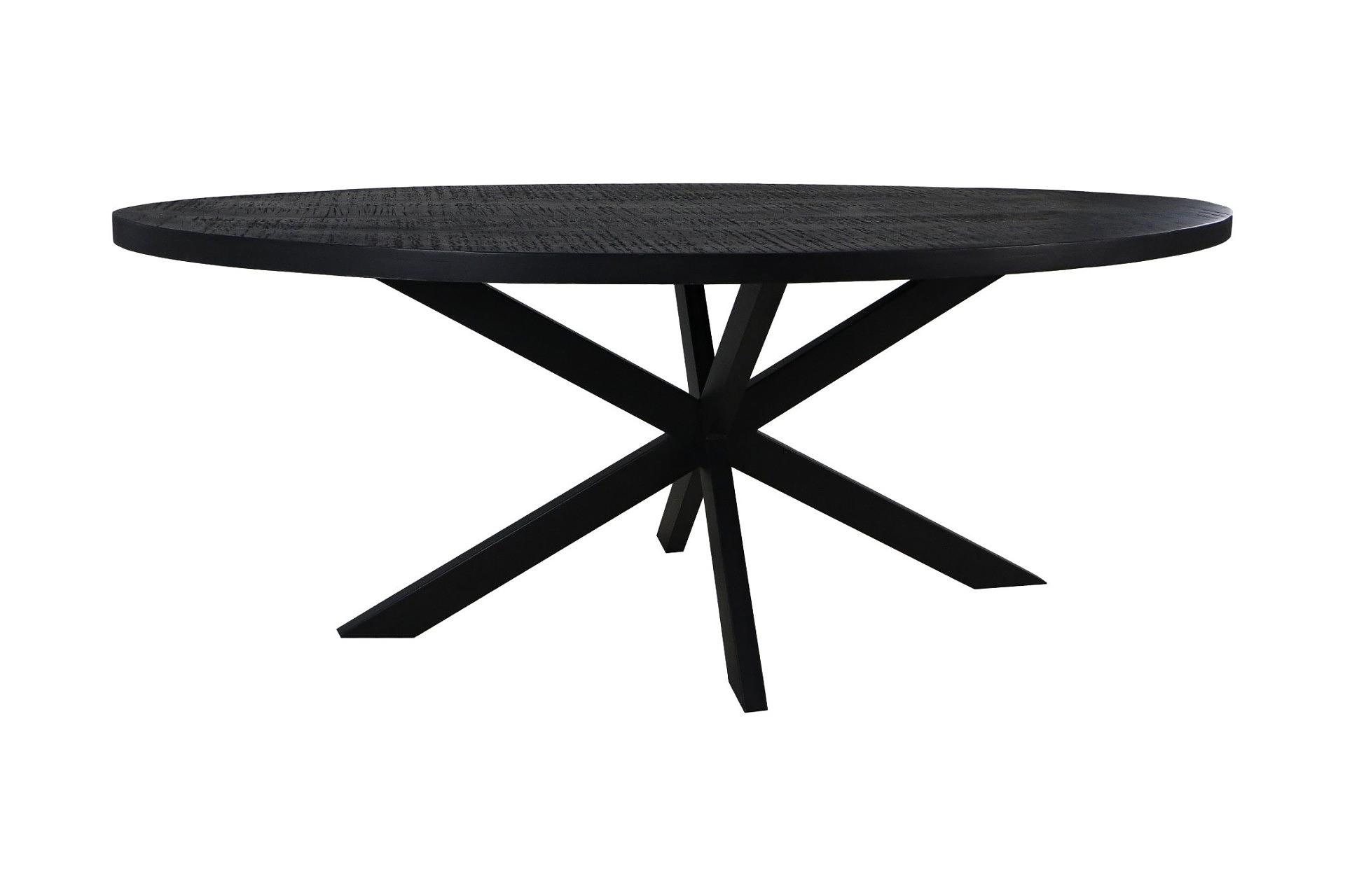 Ovaler Melbourne Esstisch Mangoholz Metall 1
