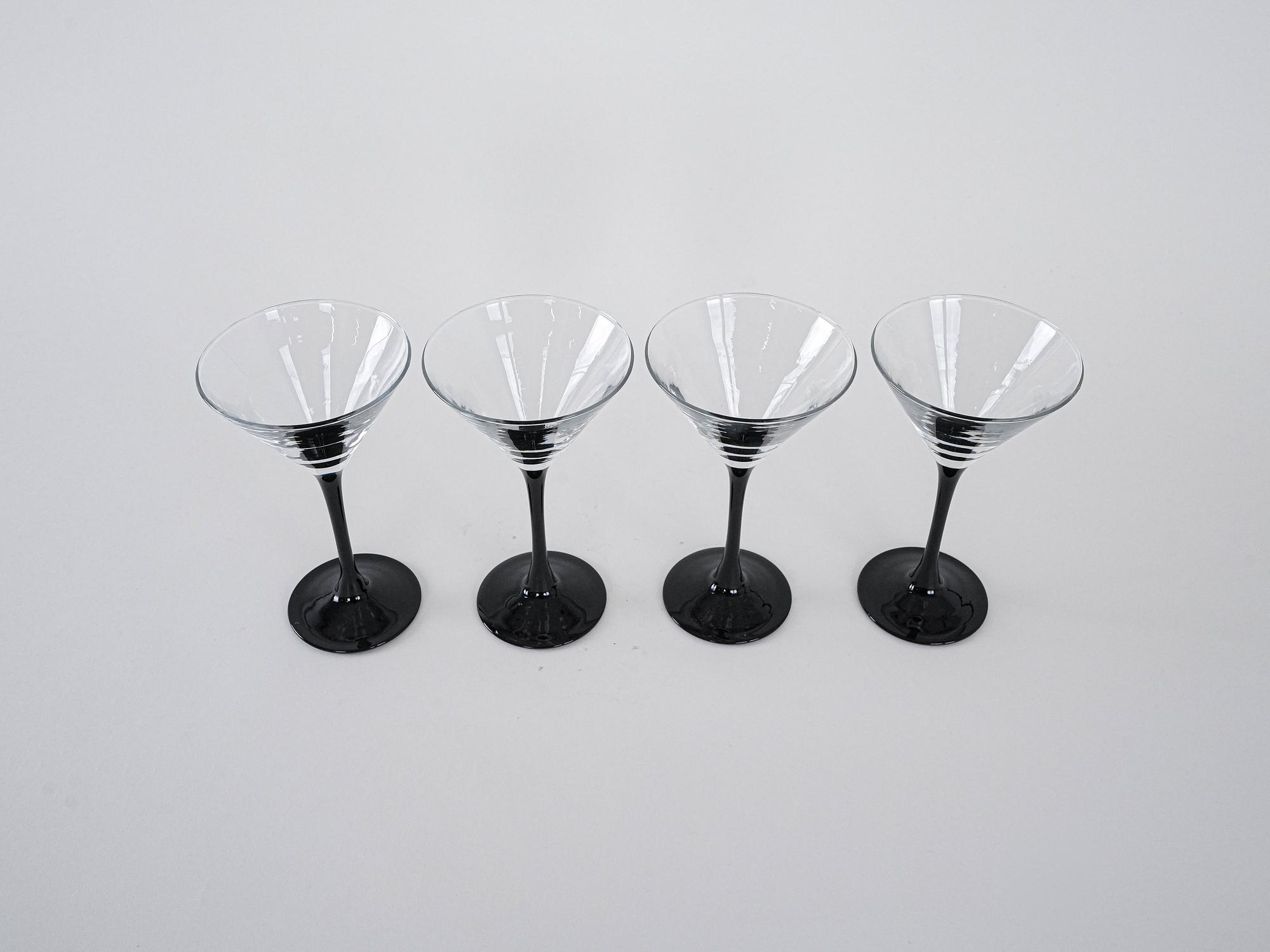 Martini glasses 4x Black 4