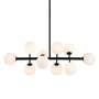 Pendant lamp opal glass iron black 0