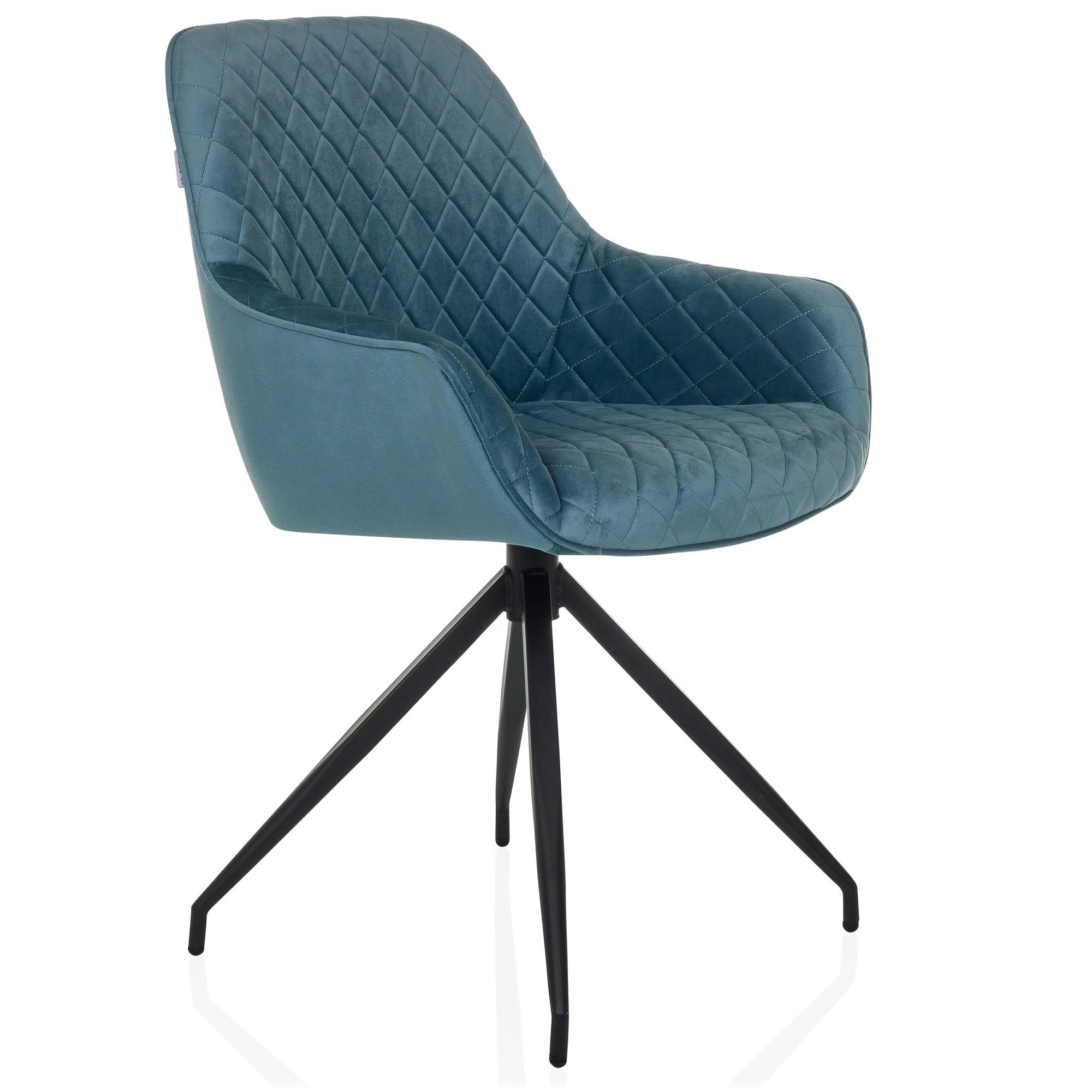 ELVERUM Esszimmerstuhl Samt Blau 5