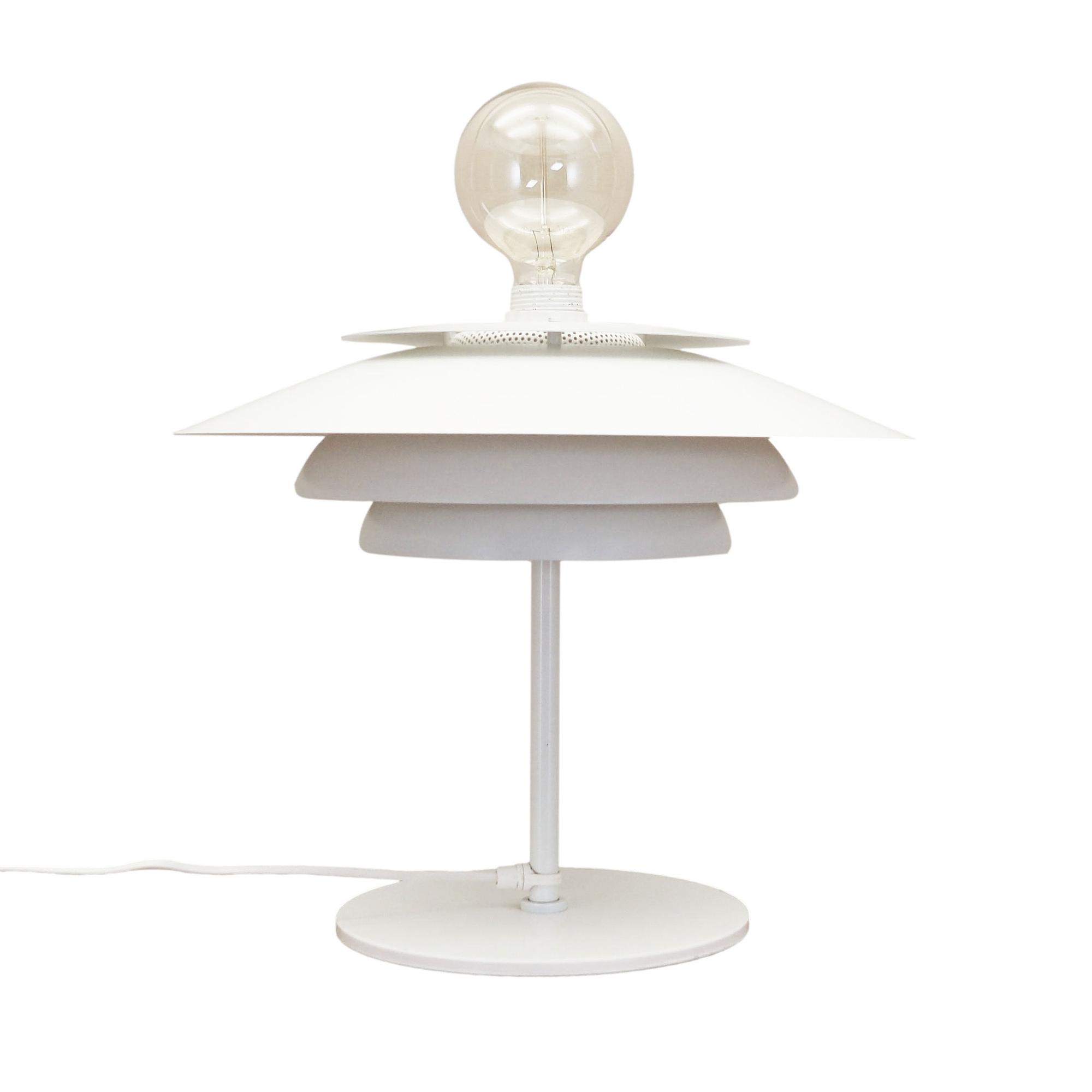 Table lamp metal white 1970s 0