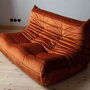 Togo Lounge Set 3-piece Velvet Amber-Orange 4