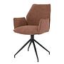 Drehbarer Armlehnenstuhl Duber Bouclé Braun 1