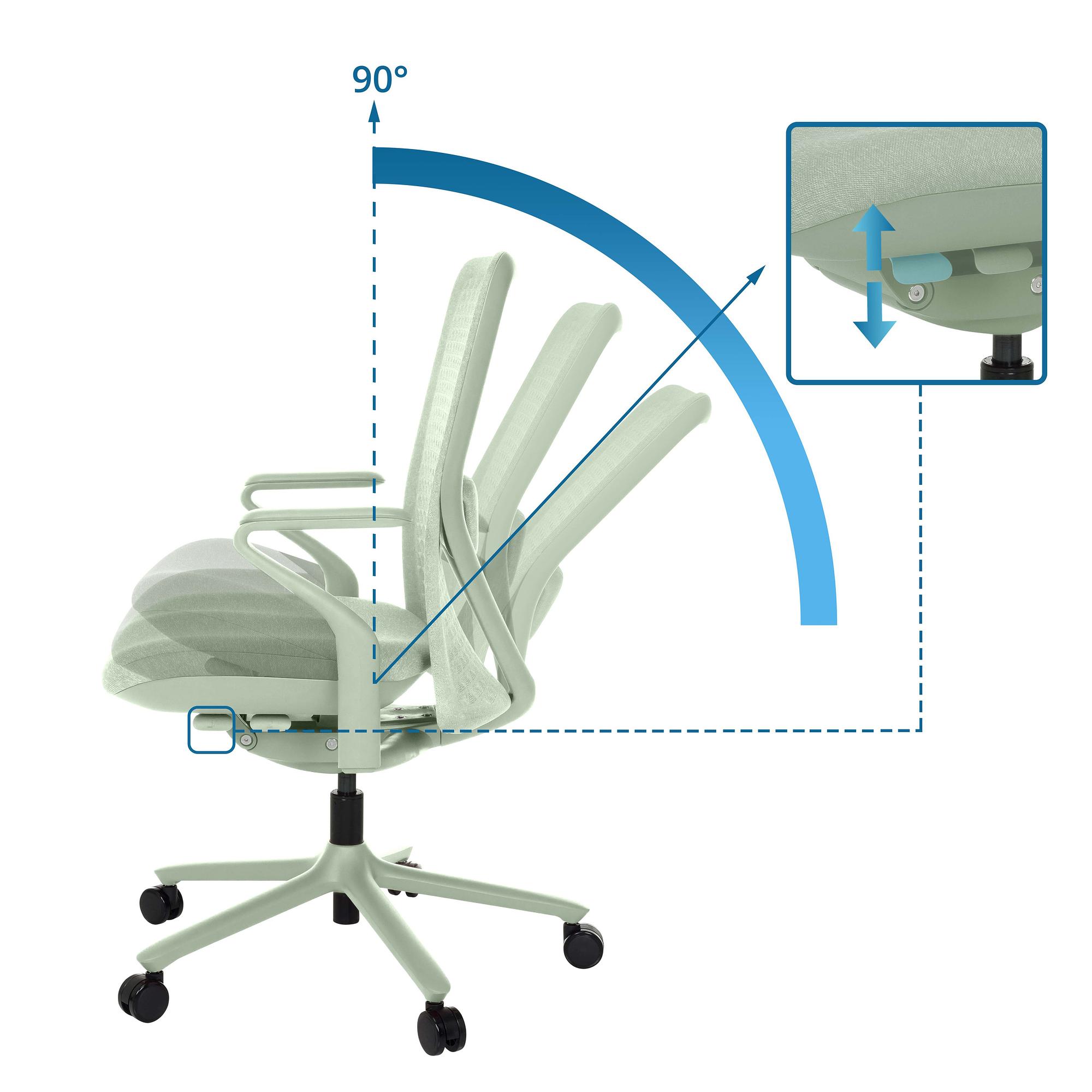 VERVIO Bürostuhl Netzstoff Salbeigrün 3