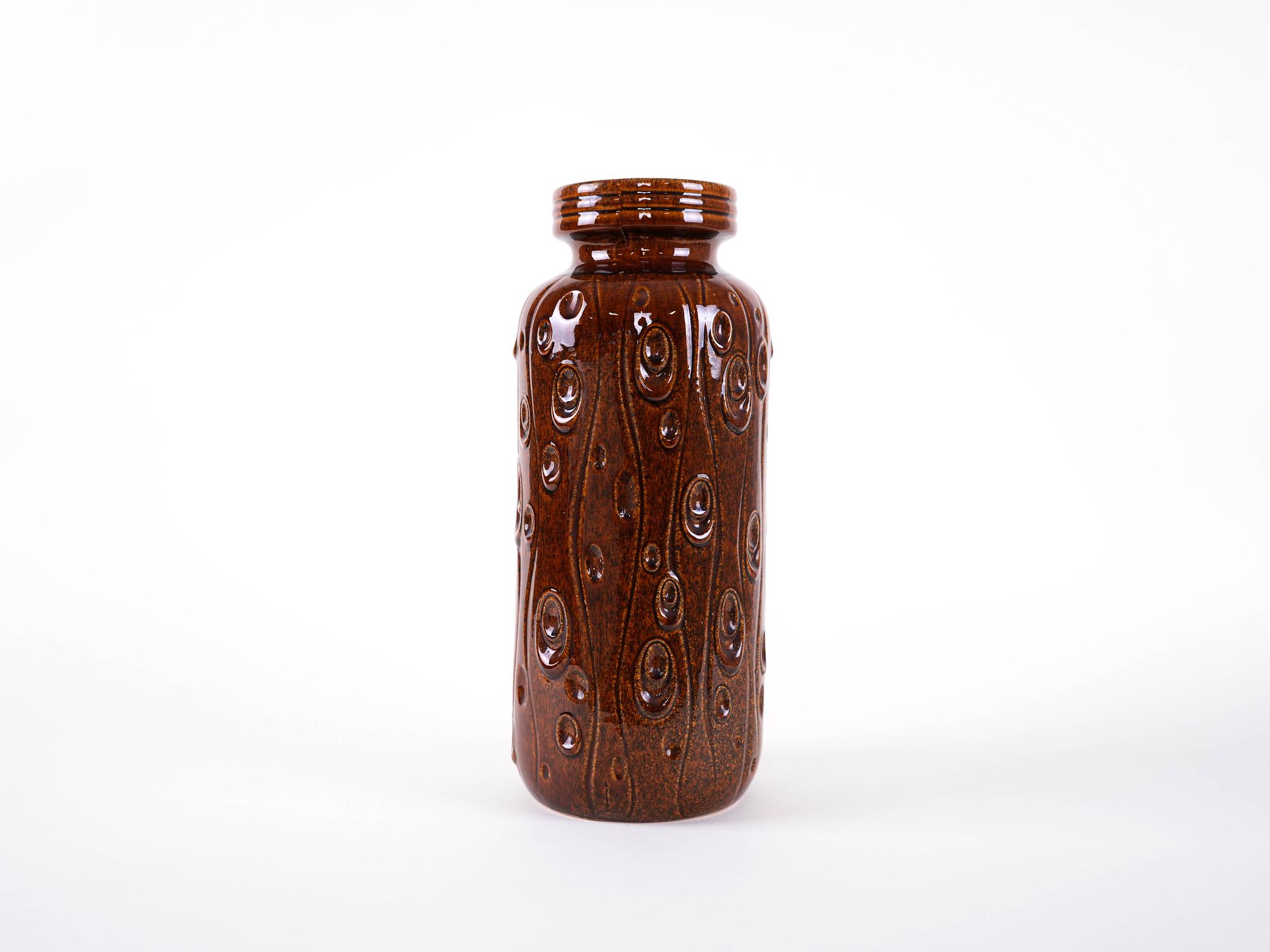 Ceramic Vase Brown 1960s 2