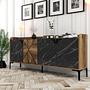 Venedik Sideboard Walnussbraun Marmoroptik Schwarz 1