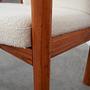 Vintage Chair Teak Wood Textile White 1970s 13