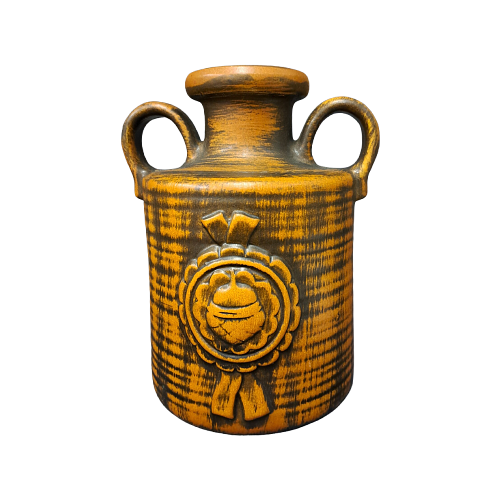 Vintage Vase Keramik Braun Schwarz 0