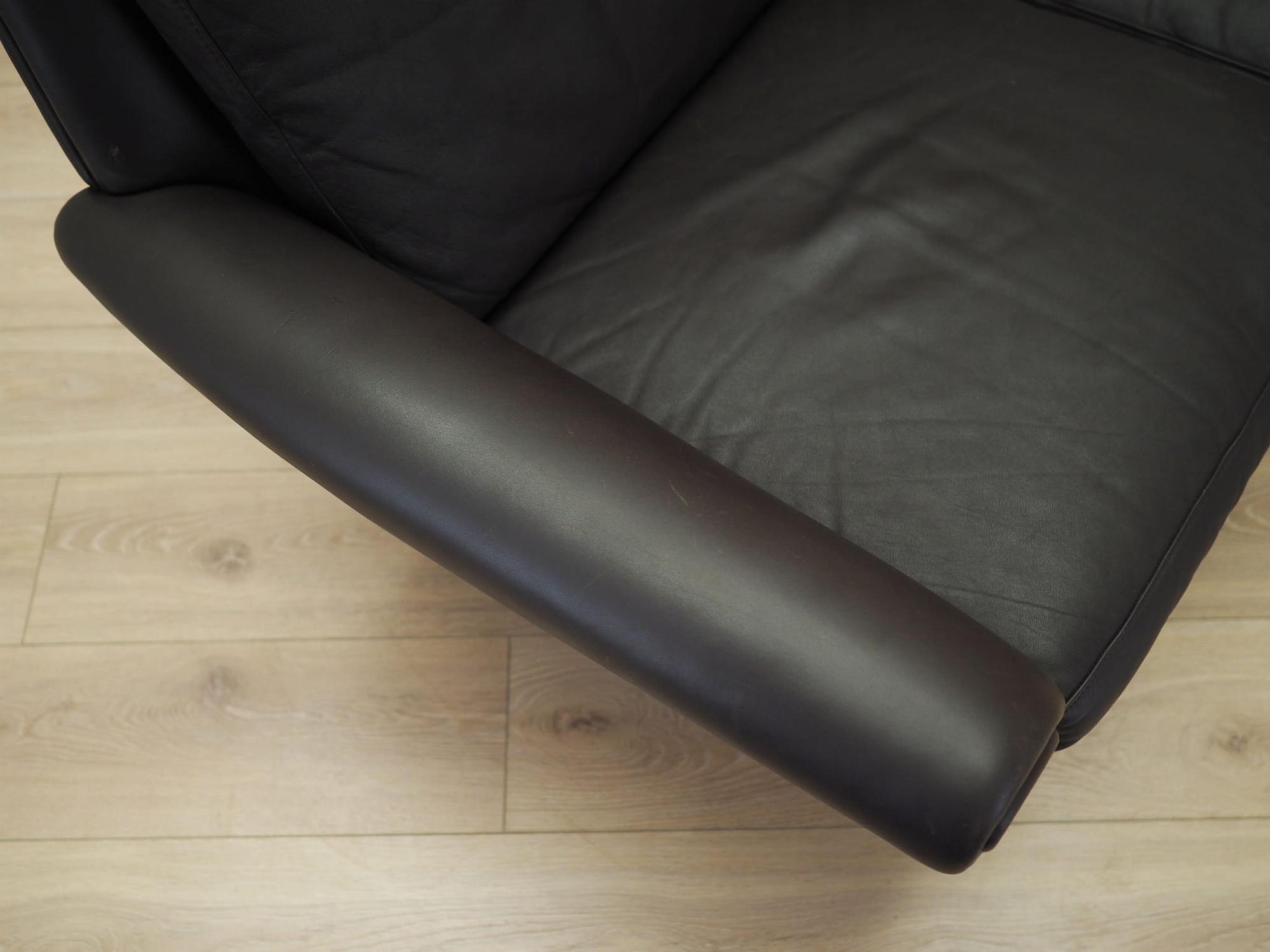 2-seater sofa leather brown 1960s 10