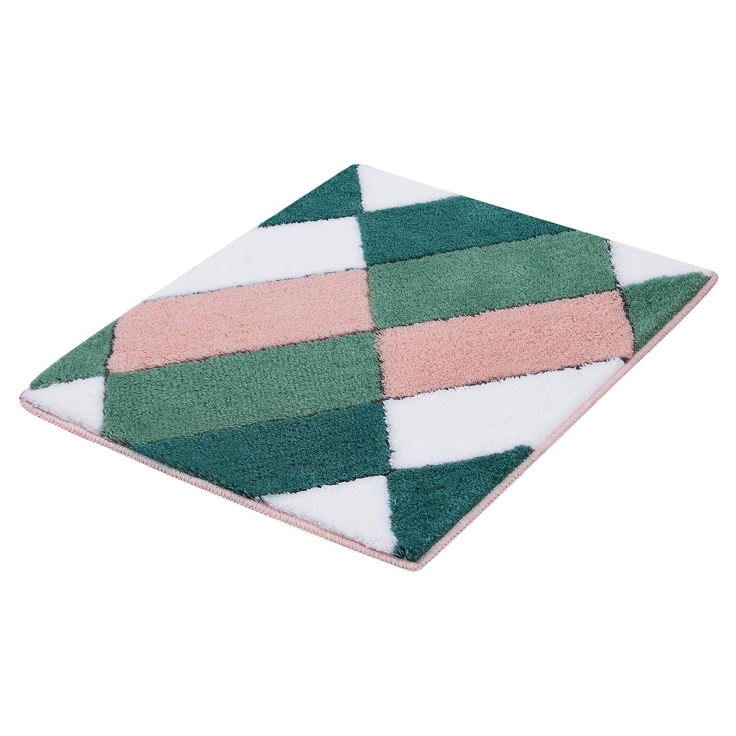 Badematte Ayana Webstoff Grün Pink 65 x 55 cm 0