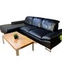 Sofa Chaise Lounge Left Leather Black 1