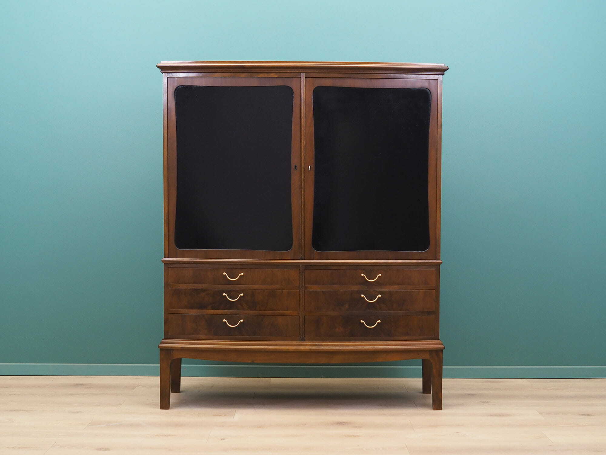 Vintage cabinet walnut wood brown 1960s 1