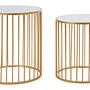 2x Avantis Runder Nest Beistelltisch Eisen Gold 0