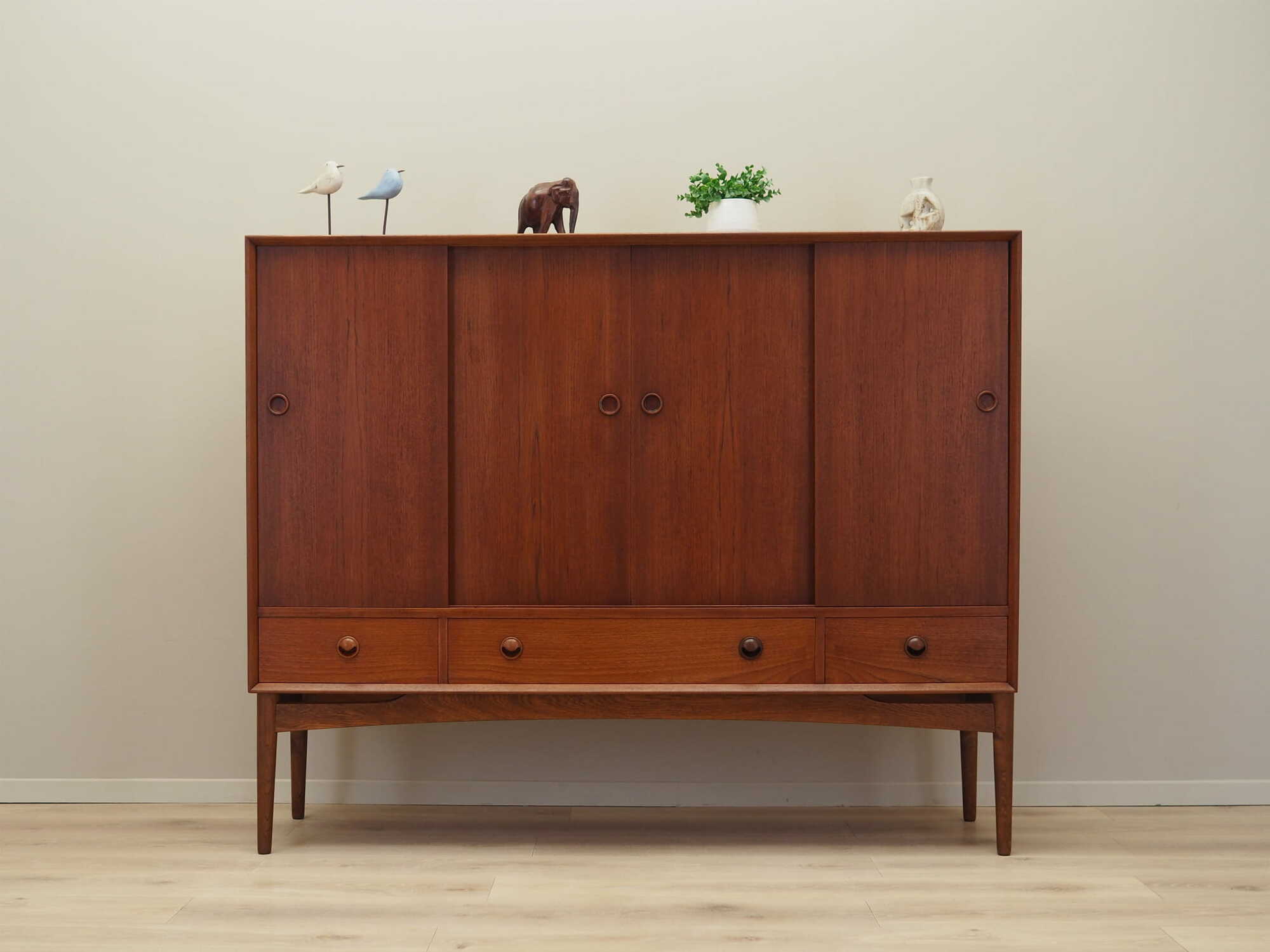 Highboard Teakholz Braun 1960er Jahre 1