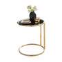 Beistelltisch Glas Metall Schwarz Gold 1