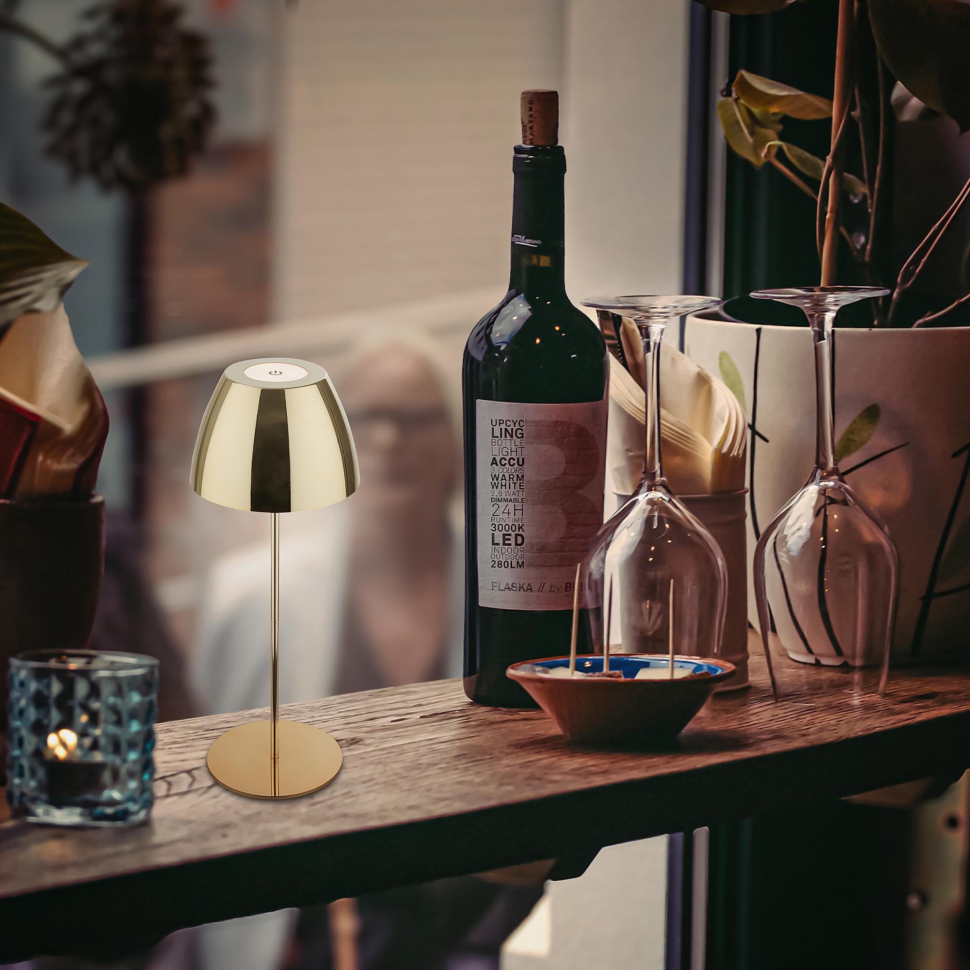 Serina LED Akku Tischleuchte Gold 3