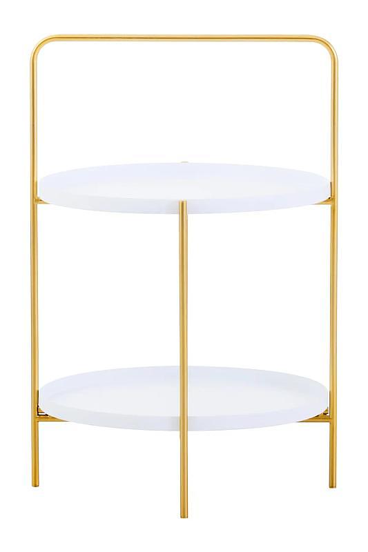 Trosa Two Tier Weiß und Gold Beistelltisch
 2
