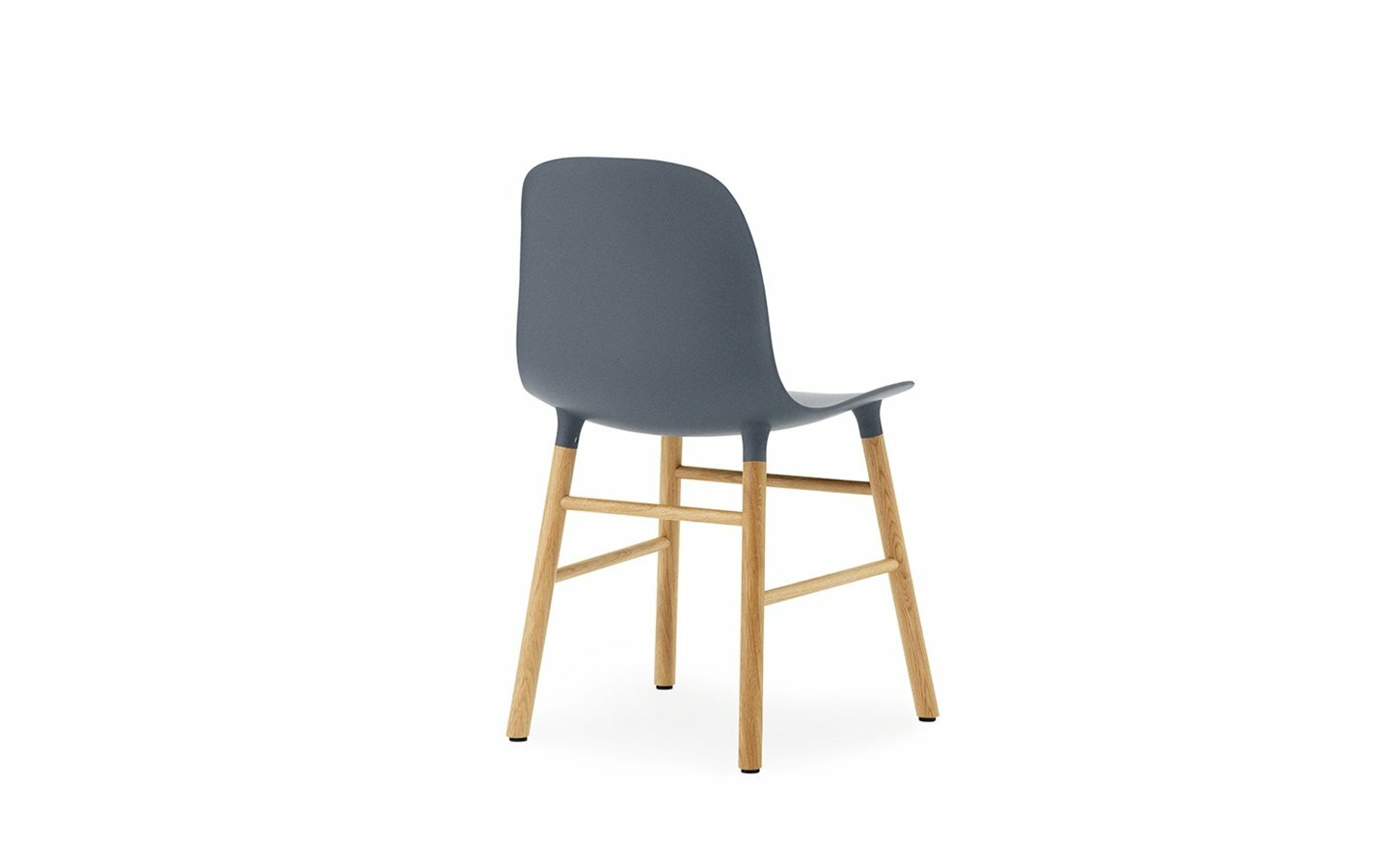 Form Stuhl Mit Holzgestell Blau 1