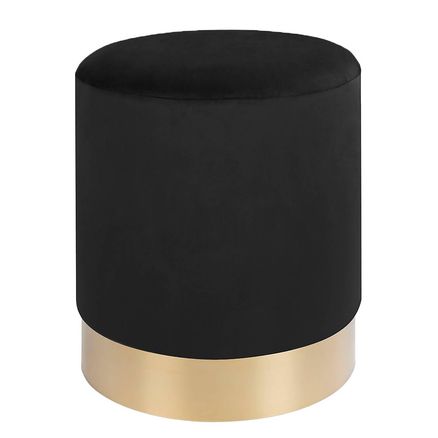 Pouf Rosendal Samt Schwarz 0