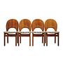 Teak wood chairs set of 4 Light brown 1960s 0