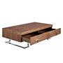 Rectangular coffee table walnut steel 5
