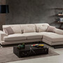 Sofa Récamiere Rechts Polyester Holz Ecru 1