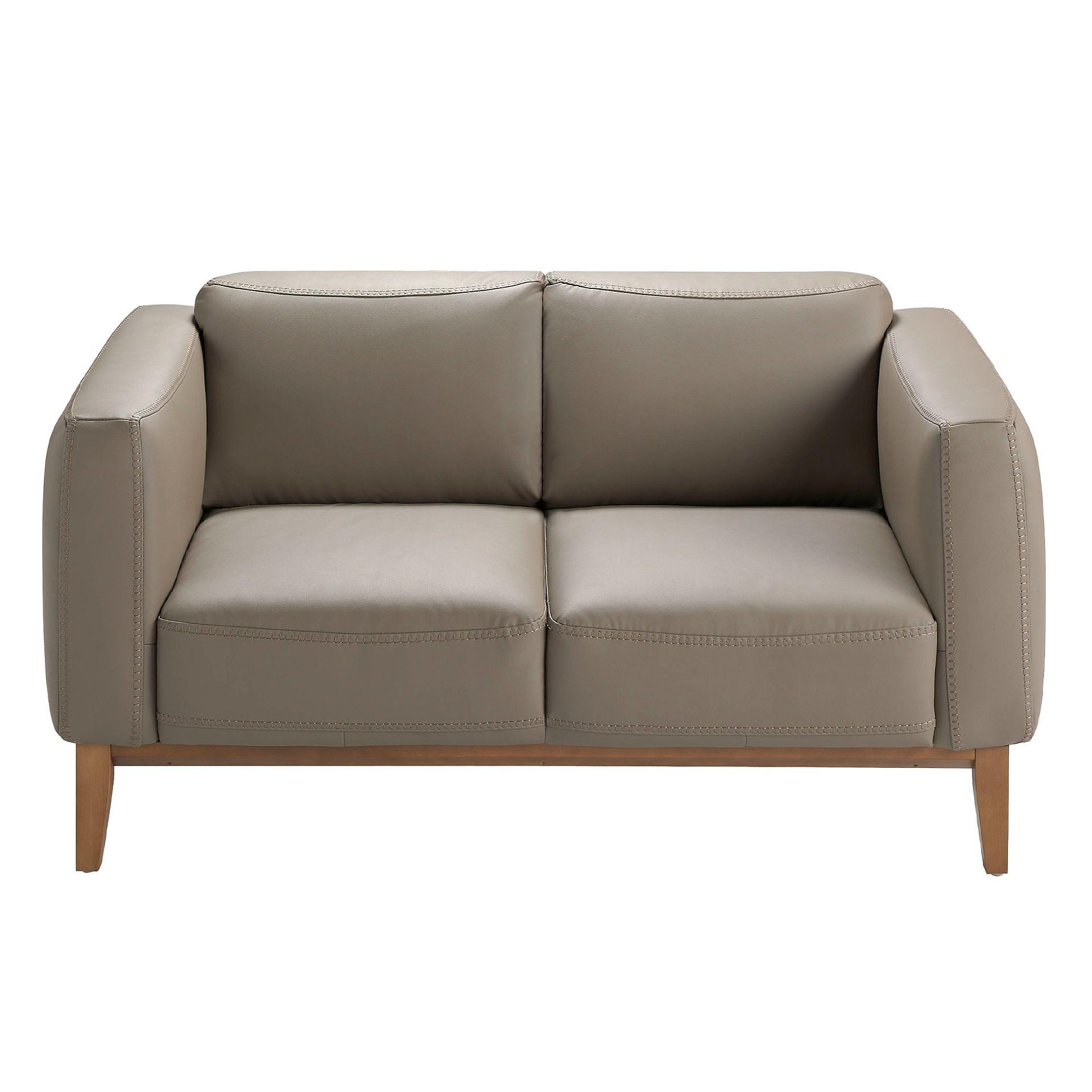 Sofa 2-Sitzer Leder Grau 5
