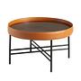 Couchtisch Walnussfurnier Kunstleder Braun Ø 62cm 0