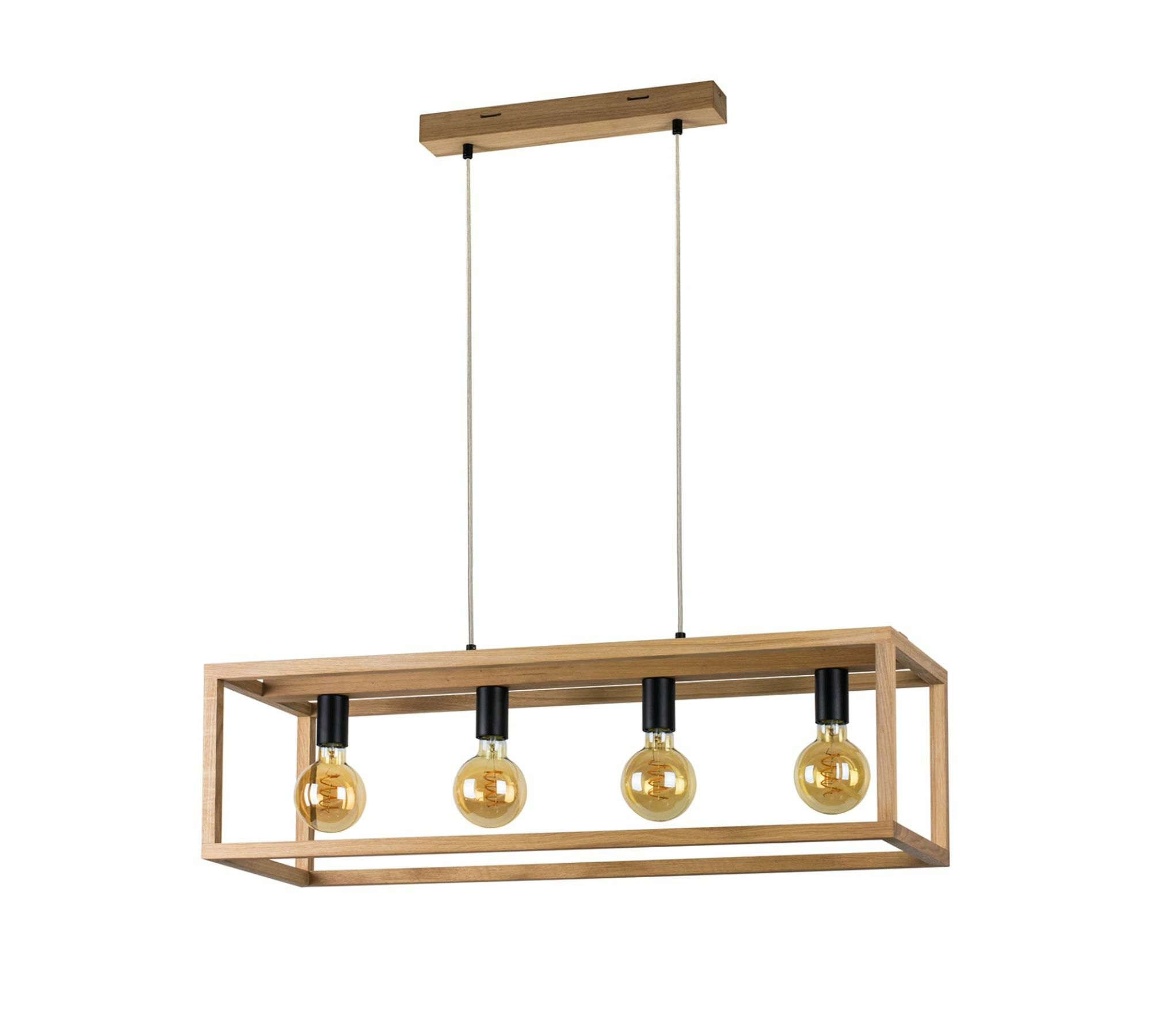 Pendelleuchte 4-flammig Holz 1