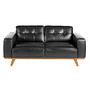 Chester Sofa 2-Sitzer Leder Schwarz 1