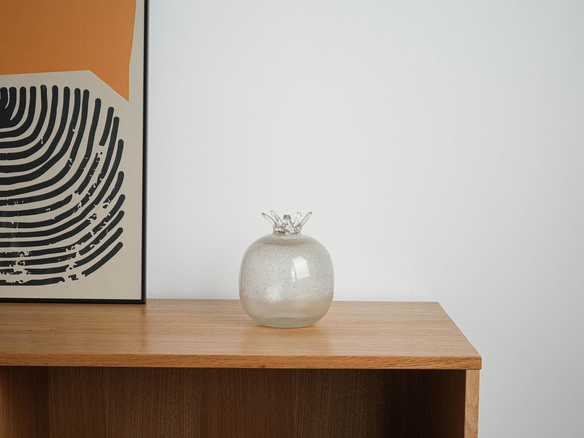 Glasvase Granatapfel-Form 1970er Jahre 6