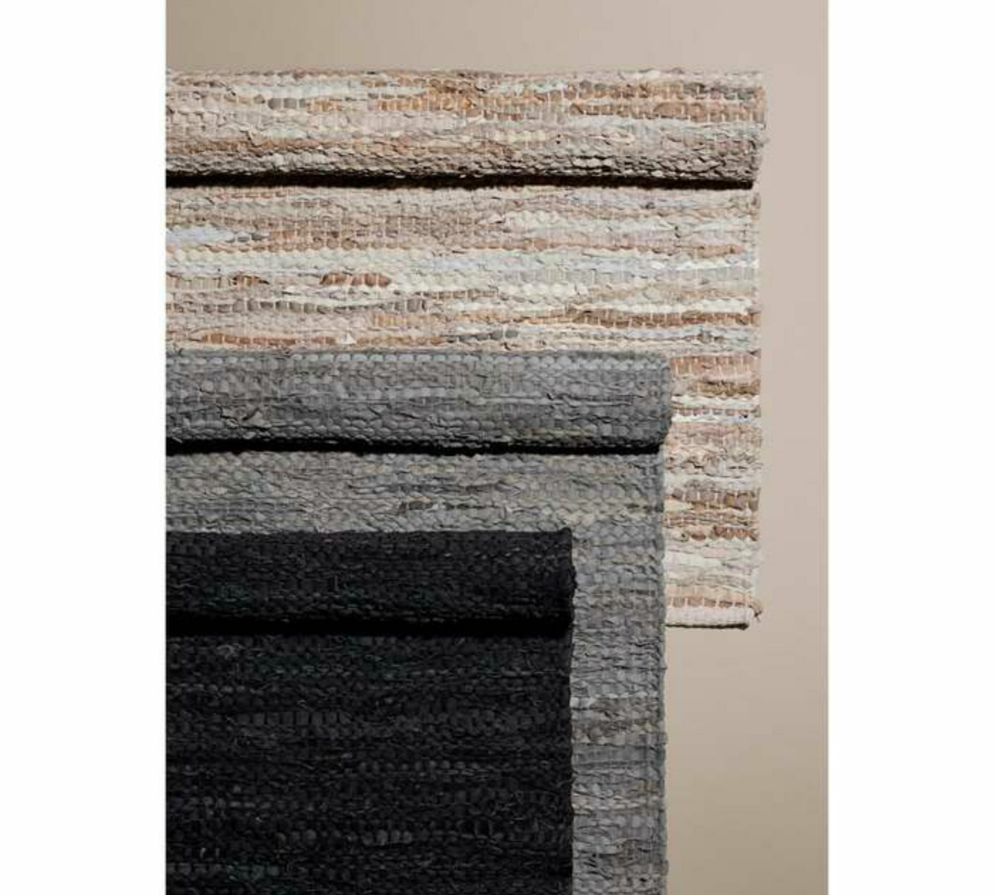 Carpo Teppich Upcycling Leder Baumwolle 140 x 200 cm 4