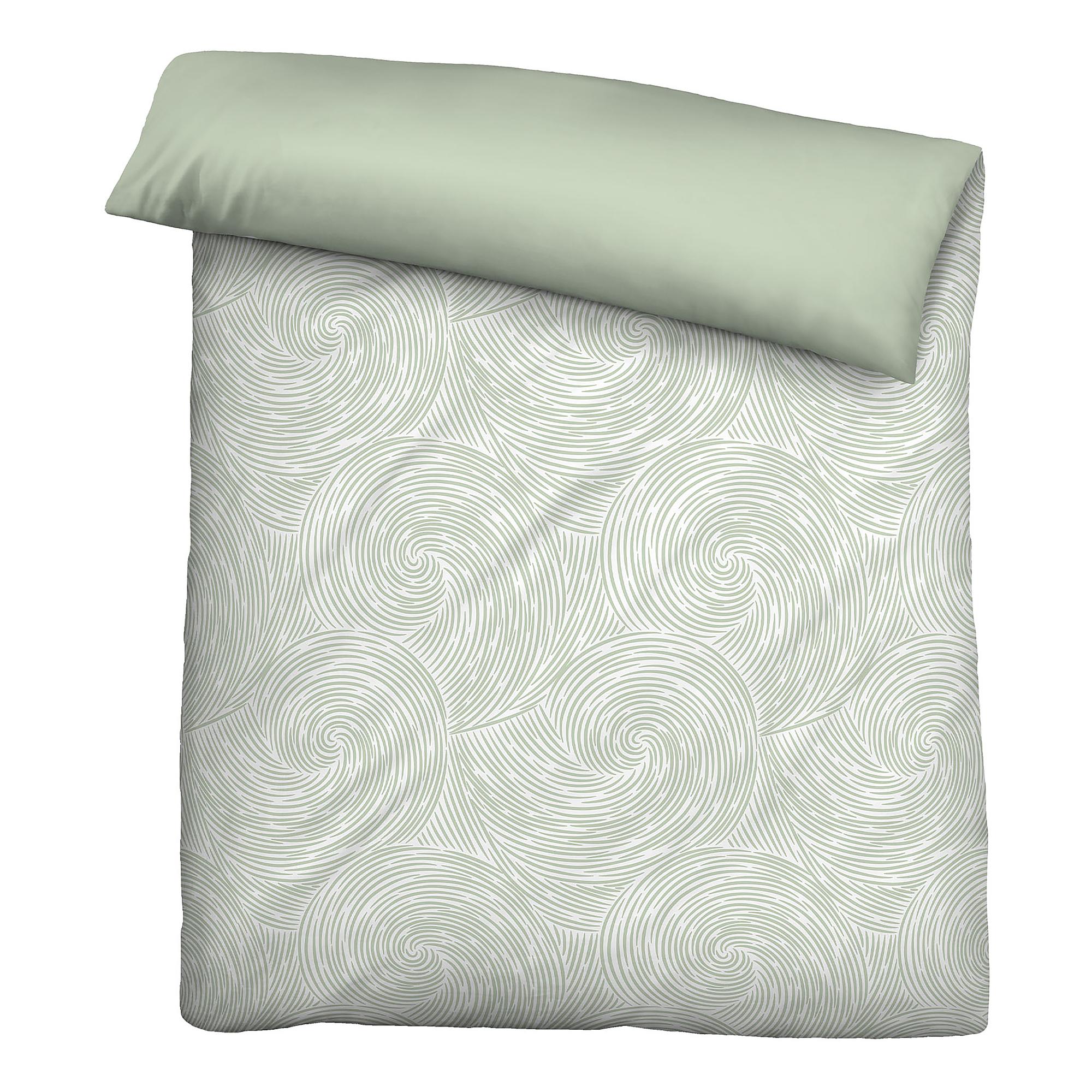 Strudel Bettwäsche Lyocell Salbei 135x200cm Kissen 80x80cm 3
