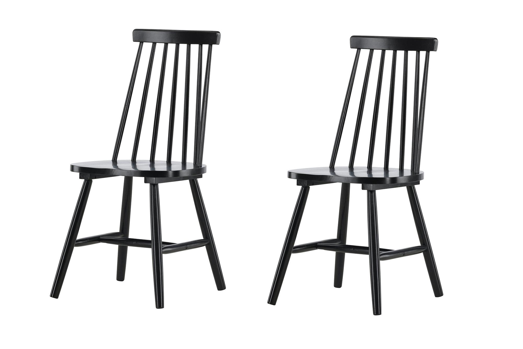 Lönneberga 2x Esszimmerstuhl- Set Kautschukbaum Schwarz 1