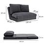 Taida Sofa bed 2-seater Grey 9