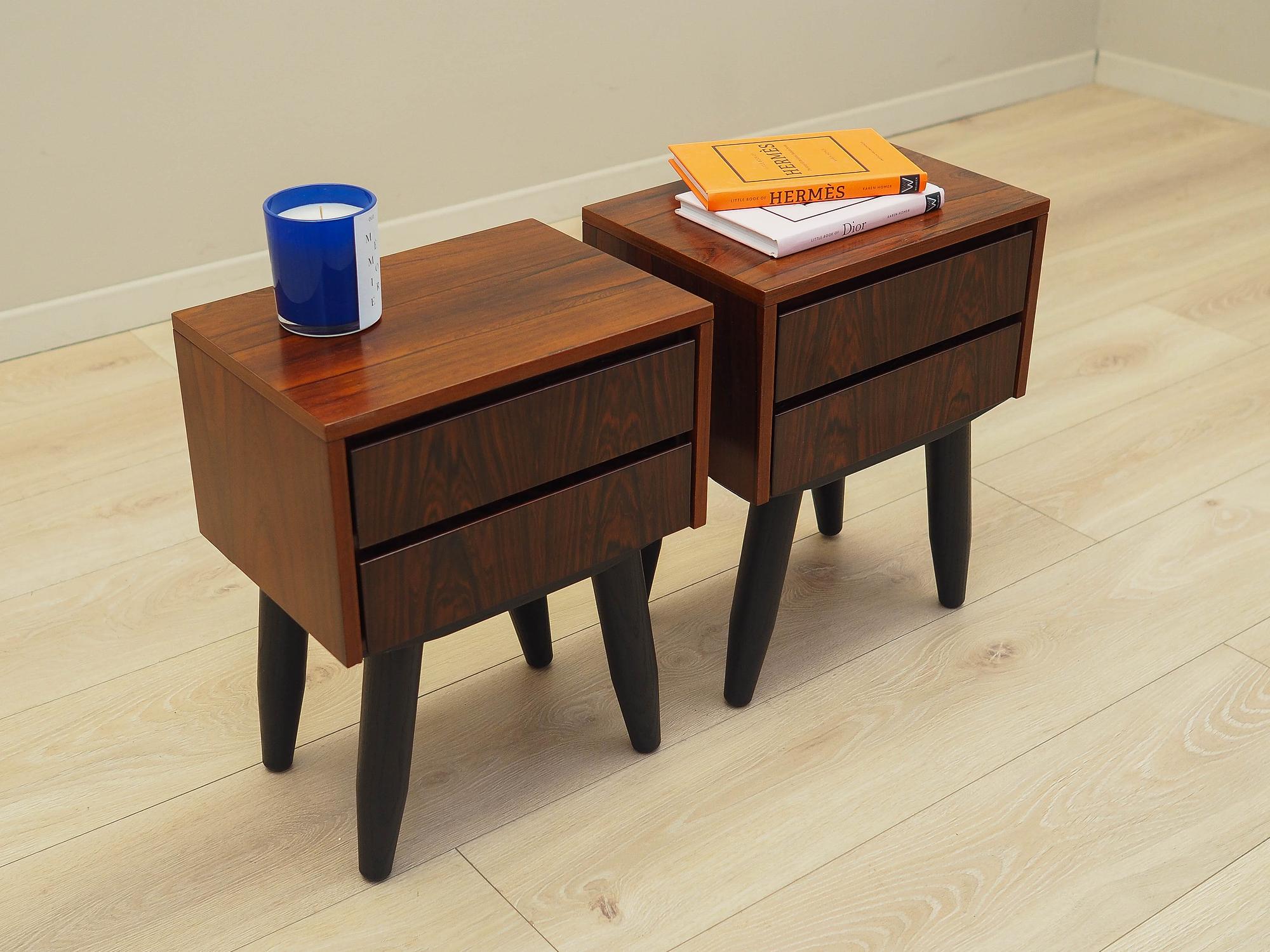 Nachttisch-Set 2-teilig Palisanderholz 1970er Jahre 2