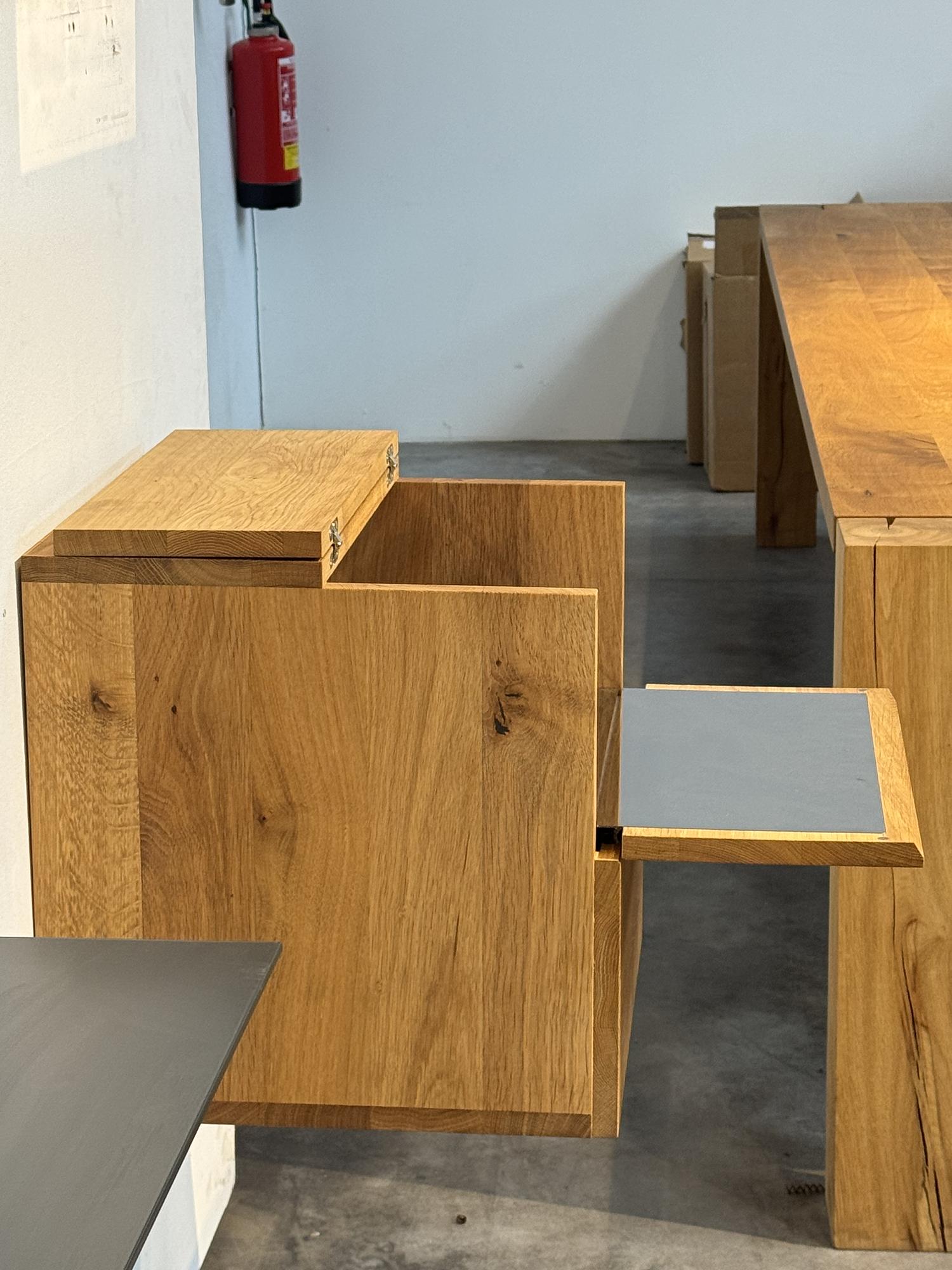 Araq Barschrank Edelstahl Eiche Braun 2