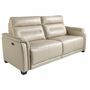 Sofa 3-Sitzer Leder Taupe Grau 0